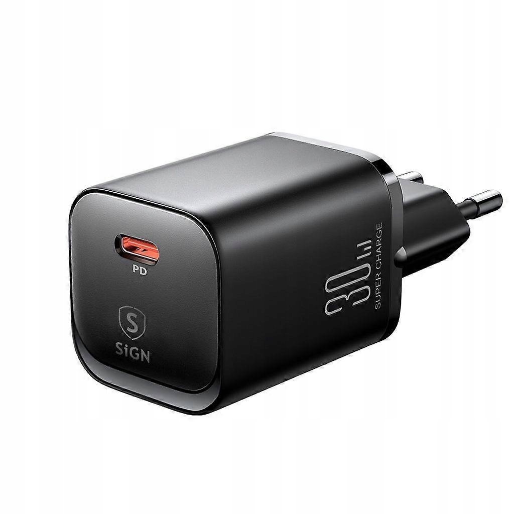 Szybka ładowarka SiGN z jednym portem USB C, 30W - czarna