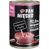 Mokra karma dla psów - PAN MIĘSKO - Karma mokra dla SZCZENIĄT wieprzowina z kaczką puszka 400g - miniaturka - grafika 1