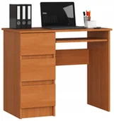 Biurka - Biurko komputerowe A-6 90 cm stolik lewe 3 szuflady 1 półka małe Olcha - miniaturka - grafika 1