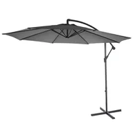 Parasole ogrodowe - Acerra parasol wspornikowy, parasol przeciwsłoneczny, Ø 3m uchylny, poliester/stal 11kg ~ szary bez stojaka - miniaturka - grafika 1