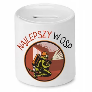 SKARBONKA DLA STRAŻAKA NAJLEPSZY W OSP PREZENT z Nadrukiem ze Zdjęciem - Skarbonki - miniaturka - grafika 1