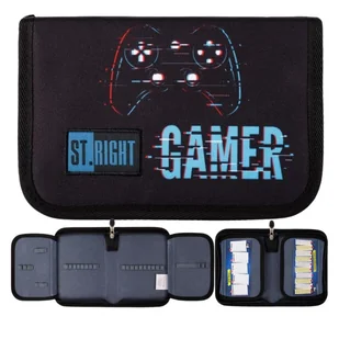 St. Right Piórnik Szkolny Dwuklapkowy Etui Na Przybory Szkolne Blue Gamer - Piórniki - miniaturka - grafika 1