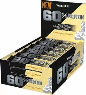 Weider - 60% Protein Bar, Wanilia-Karmel, 24 batony - Batony proteinowe - miniaturka - grafika 1