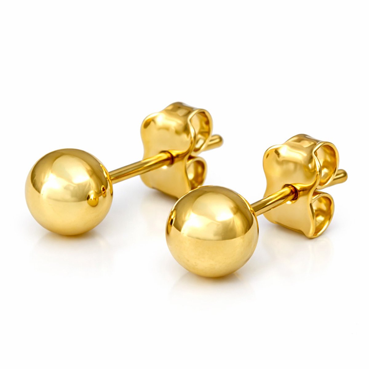 Kolczyk ze złota 333 sztyfty delikatne kuleczki 4mm na sztyfcie 0.46g