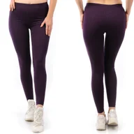 Legginsy - Legginsy damskie długie Polskie Getry Bawełniane Fioletowe XXXL - miniaturka - grafika 1
