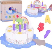 Zabawki kreatywne - Drewniany Kolorowy Tort urodzinowy do krojenia Zabawa w Urodziny ZA5386 - miniaturka - grafika 1