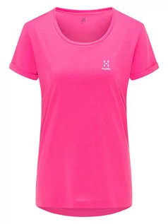 Koszulki sportowe damskie - Haglöfs Koszulka sportowa "Ridge" w kolorze różowym - grafika 1