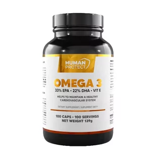 Human Protect Omega 3 100softgels Kwasy Tłuszczowe EPA DHA - Witaminy i minerały - miniaturka - grafika 1