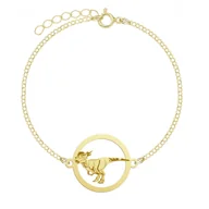 Biżuteria dla dzieci - Dinozaur Stygimoloch Pozłacana Bransoletka  - MEJK Jewellery - miniaturka - grafika 1