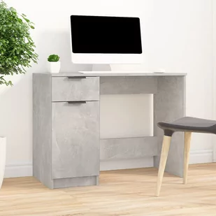 Biurko, szarość betonu, 100x50x75 cm, materiał drewnopochodny! - Biurka - miniaturka - grafika 1