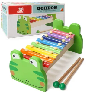 DREWNIANE CYMBAŁKI EDUKACYJNE ŻABKA BRIMAREX - Instrumenty muzyczne dla dzieci - miniaturka - grafika 1