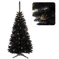Choinki - Czarna, sztuczne choinka świąteczna świerk ghana PVC, złoty 180 cm - miniaturka - grafika 1