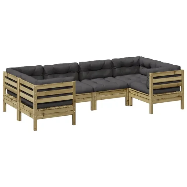 Zestaw mebli ogrodowych z drewna sosnowego w kolorze antracytowym 63,5 x 63