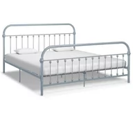 Łóżka - vidaXL Rama łóżka, szara, metalowa, 180x200 cm - miniaturka - grafika 1