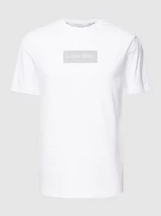 T-shirt z detalem z logo - Koszulki męskie - miniaturka - grafika 1