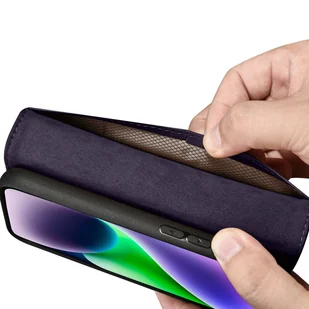 iCarer Wallet Case 2in1 etui iPhone 14 skórzany pokrowiec z klapką Anti-RFID ciemnofioletowy (WMI14220725-DP) - Etui i futerały do telefonów - miniaturka - grafika 10