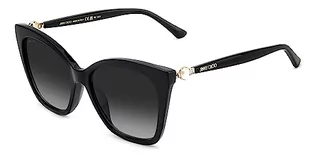 Okulary przeciwsłoneczne - Jimmy Choo RUA/G/S Okulary Przeciwsłoneczne Black Silver/Dark Grey Shaded 56/18/145 donna - grafika 1