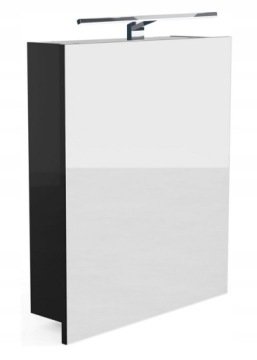 Szafka łazienkowa z lustrem Led 50x60 czarna oświetlenie lustro łazienka