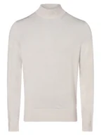 Swetry męskie - Calvin Klein Męski sweter z wełny merino Mężczyźni Wełna merino beżowy jednolity, XL - miniaturka - grafika 1