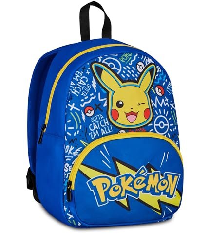Seven Pokémon Plecak szkolny niebieski, 14 l, jednokomorowy, kieszeń przednia, kieszeń boczna uchwyt na butelkę, wielofunkcyjny, przedszkole, czas wolny, podróże, dziecko, dziewczynka