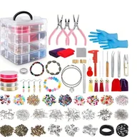 Biżuteria dla dzieci - Zestaw Do Robienia Biżuterii Kolczyków Bransoletek Korali Diy 2062 Szt. - miniaturka - grafika 1