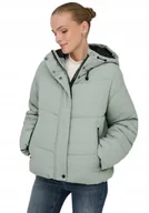 Kurtki damskie - ONLY ZIMOWA PIKOWANA KURTKA Z KAPTUREM ZIELONA L J9A - miniaturka - grafika 1