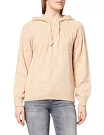 Swetry damskie - Naf Naf Damski sweter Mhoody beżowy/różowy, duży - miniaturka - grafika 1