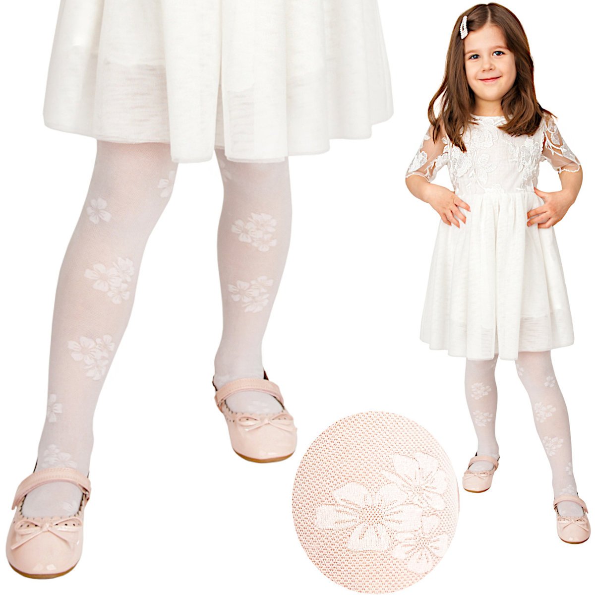 Rajstopy Noviti Cornelia kwiatki 30DEN 116/122