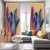 Zasłony - Zasłona gotowa tkanina drukowana rinia 150x250 cm - 250 cm 150 cm - miniaturka - grafika 1