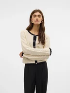 Swetry damskie - Vero Moda Kardigan w kolorze beżowo-czarnym - miniaturka - grafika 1