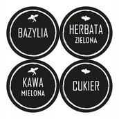 Etykiety do drukarek - Naklejki Etykiety Na Przyprawy Słoik 35mm Czarne - miniaturka - grafika 1