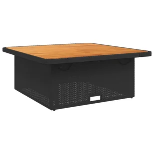 Stół ogrodowy, czarny, 110x110x71 cm, polirattan i akacja Lumarko! - Stoły ogrodowe - miniaturka - grafika 8