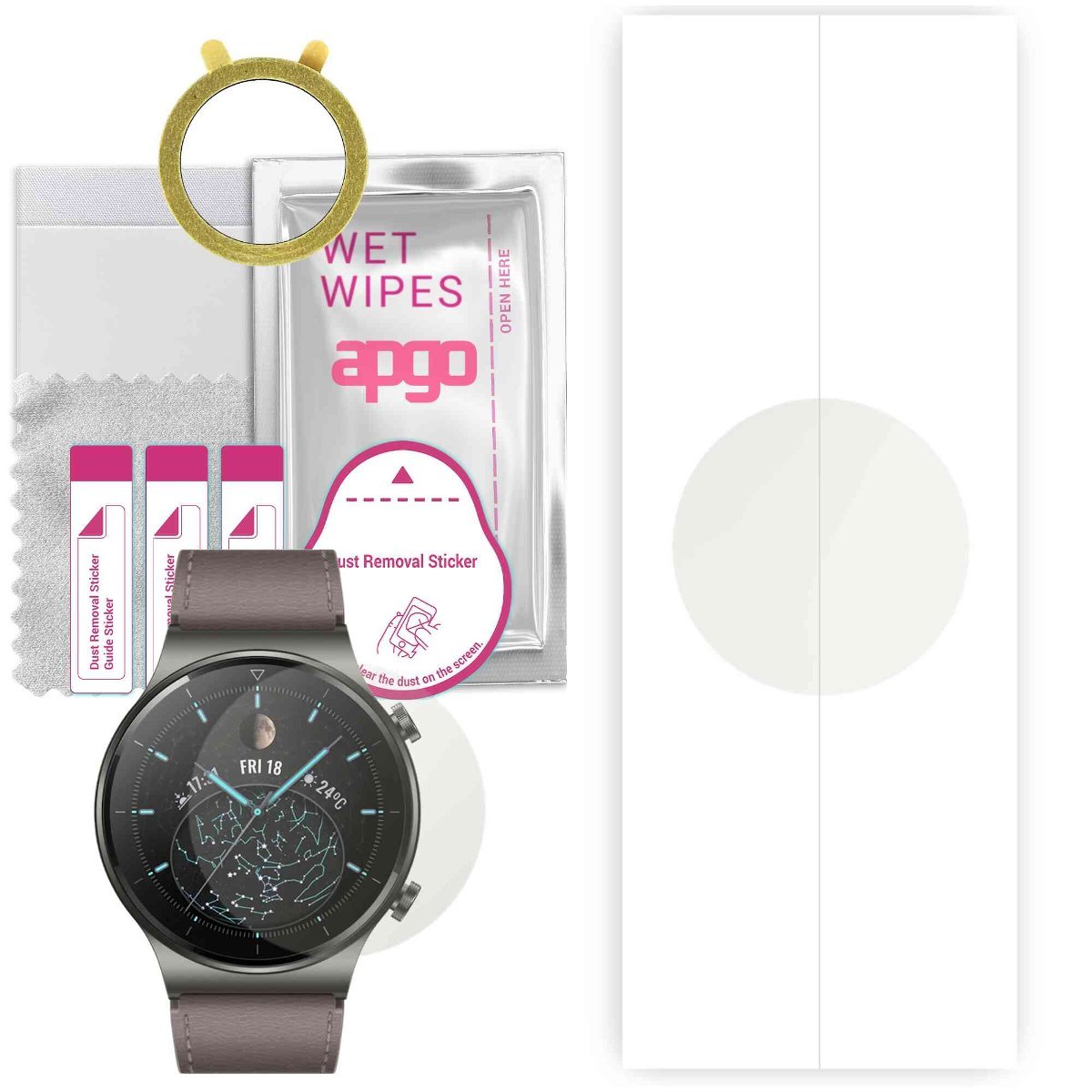 1x Folia hydrożelowa MATOWA do Huawei Watch GT 2 Pro - apgo Smartwatch Hydrogel MATTE Protection Ochrona na ekran smartwatcha