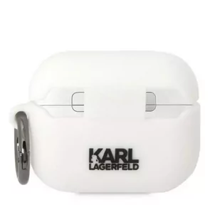 Etui ochronne na słuchawki Karl Lagerfeld KLACAPSILKCW do Apple AirPods Pro cover biały/white Silicone Karl & Choupette - Akcesoria do słuchawek - miniaturka - grafika 2