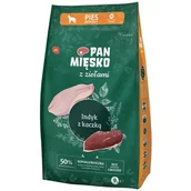 Sucha karma dla psów - Pan Mięsko z Ziołami indyk z kaczką M sucha karma dla psa waga 9 kg - miniaturka - grafika 1