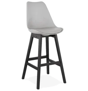 Kokoon Design Hoker April szary nogi czarne BS02860GRBL - Taborety i hokery - miniaturka - grafika 1
