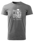 Koszulki i topy damskie - Koszulka The Driver Dla Kierowcy Szkielet Ciemnoszary melanż L - miniaturka - grafika 1