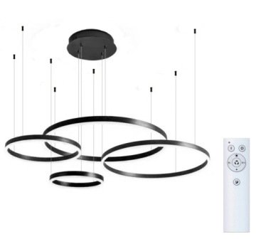 Żyrandol lampa wisząca Led szczotkowane okręgi ring 40+60+80+100cm Pilot