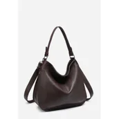 Torebki damskie - Klasyczna Elegancka Shopperka Torebka Damska Brązowa LUIGISANTO - miniaturka - grafika 1