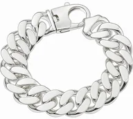 Bransolety męskie - Srebrna Bransoleta Męska Pancerka Pełna Diamentowana 2,20 cm pr 925 Grawer - miniaturka - grafika 1