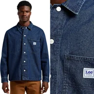Koszule męskie - Lee LOOSE WORKWEAR OVERSHIRT Denim LUŹNA KOSZULA KURTKA KATANA JEANSOWA S - miniaturka - grafika 1