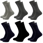 Skarpetki męskie - 6x SKARPETY MĘSKIE GARNITUROWE ODDYCHAJĄCE 3 KOLORY DŁUGIE BAWEŁNIANE 44-46 - miniaturka - grafika 1