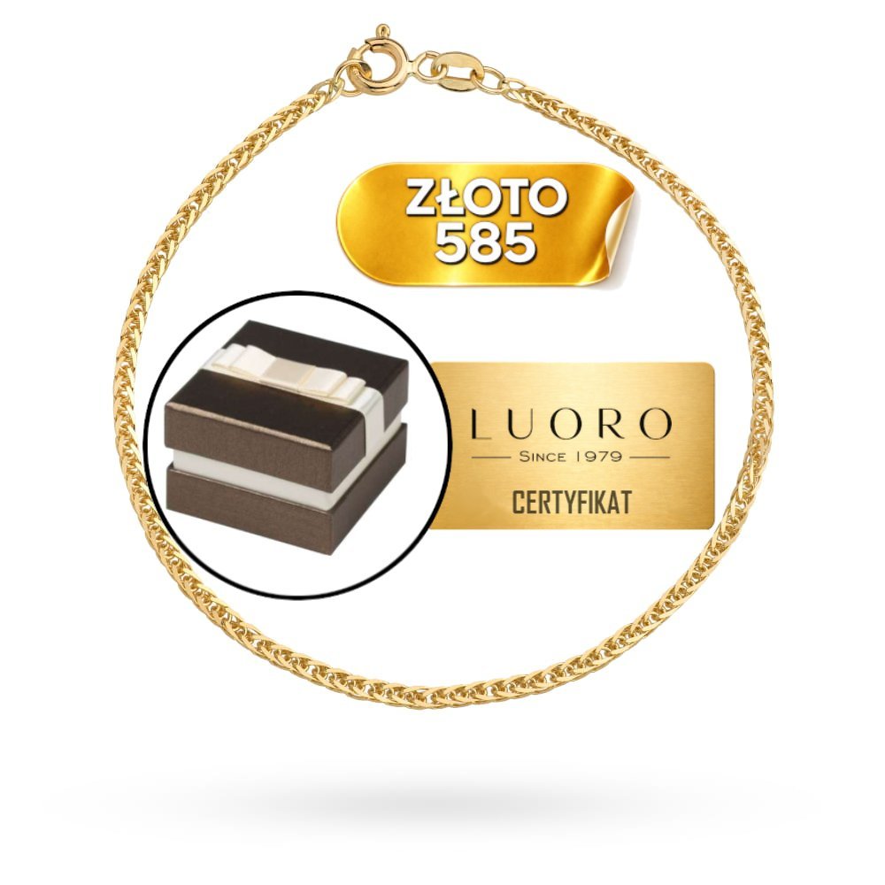 BRANSOLETKA ZŁOTA 585 14K SPLOT LISI OGON 18 CM ELEGANCKA DELIKATNA