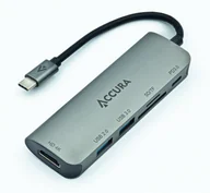 Adaptery i przejściówki - Accura USB-C 5w1 1x USB-C PD 60W 1x USB 3.0 1x HDMI| 1x SD/SDXC/SDHC 1x Micro SD/SDXC/SDHC ACC4161 - miniaturka - grafika 1