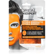 Maseczki do twarzy - Loreal Paris Paris Men Expert Hydra Energetic maska nawilżająca w płacie dla mężczyzn 30 g - miniaturka - grafika 1