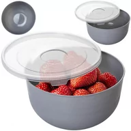 Miski i półmiski - Miska Kuchenna Plastikowa Z Pokrywką Szara 1,2 L - miniaturka - grafika 1