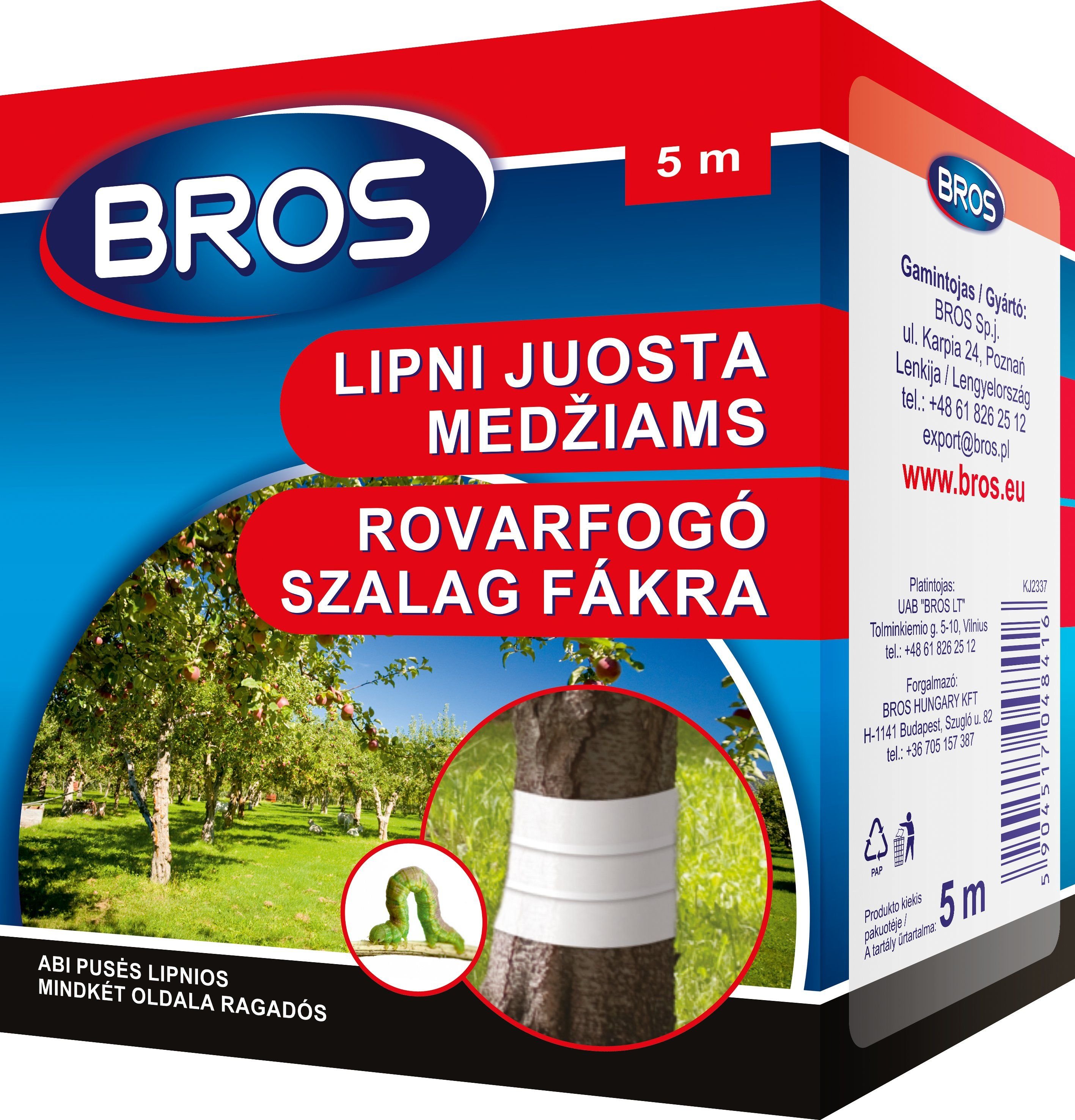 Bros lepka taśma na drzewa - pułapka na owady 5m.