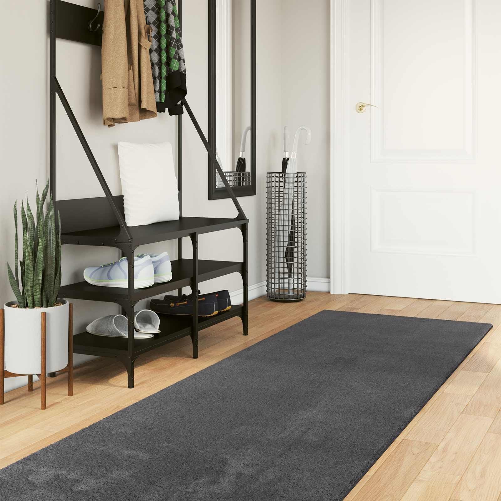 vidaXL Dywany pokojowe HUARTE Antracyt 750 x 80 cm Poliester