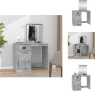 Toaletki - vidaXL Toaletka z lustrem betonowa szara 90x50x132,5 cm materiał drewnopochodny - Toaletki - miniaturka - grafika 1