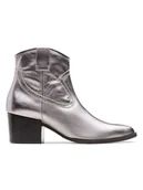 Botki damskie - Clarks Skórzane botki "Elder Rae" w kolorze srebrnym - miniaturka - grafika 1